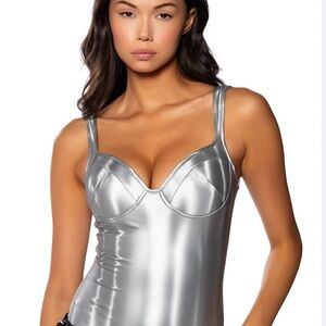 Silver Metallic Bodysuit
